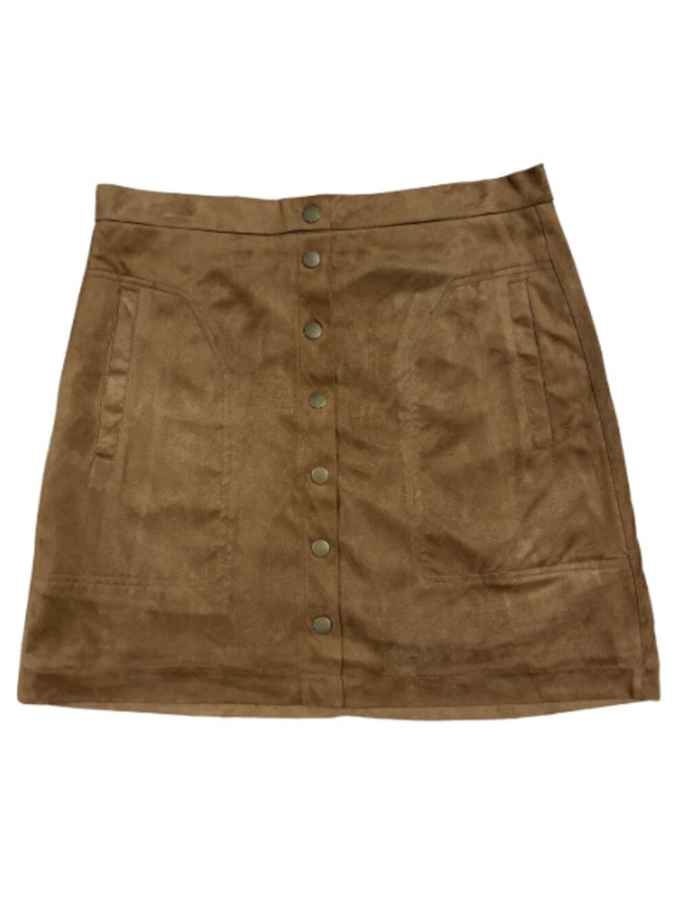 Altar'd State Faux Suede Brown Skirt with Pockets